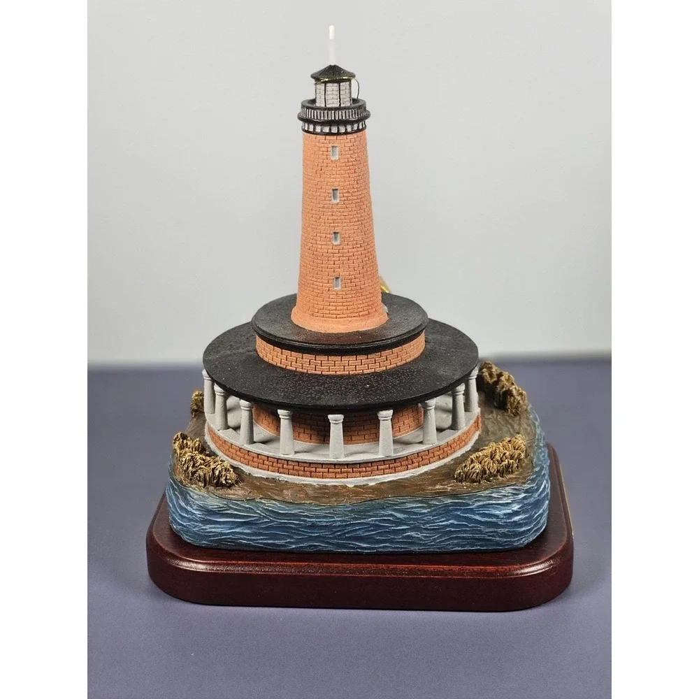 Lefton Franks Island Lighthouse Lost Lights w/ Tin COA